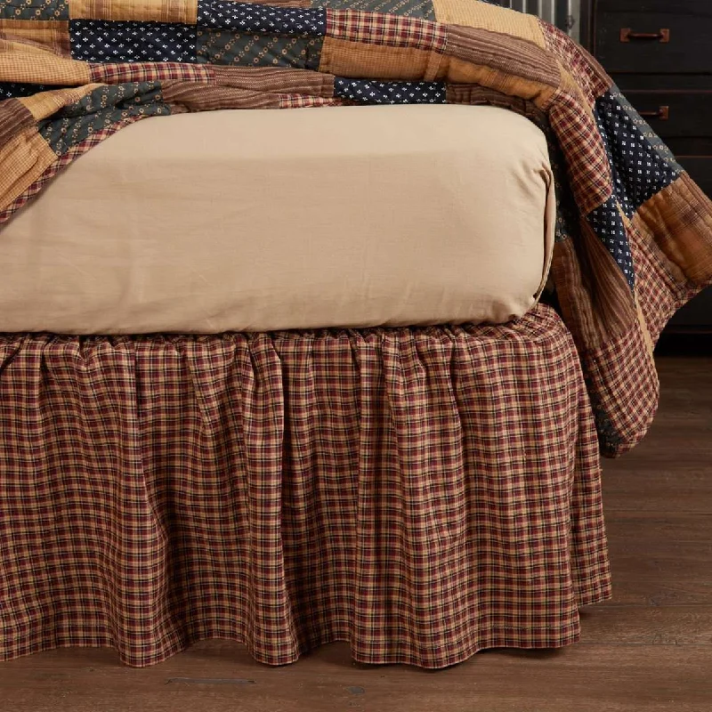 Patriotic Patch Bed Skirts Deep Red, Khaki, Navy VHC Brands linen skirt breathable