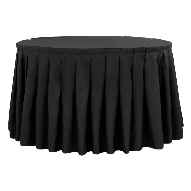 Polyester 21ft Table Skirt - Black leather skirt sleek