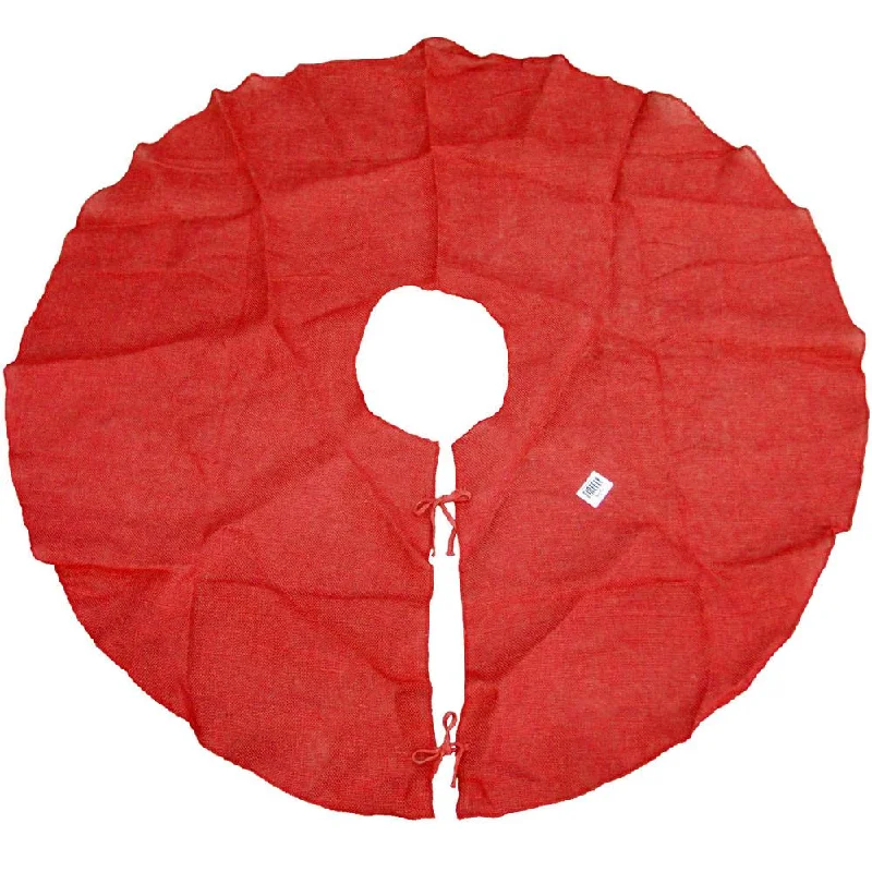 Red Burlap Christmas Tree Skirt, Round, 60-Inch cashmere skirt plush