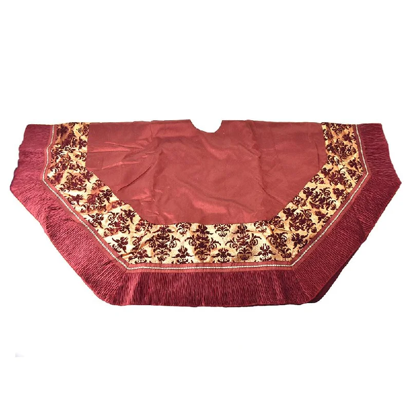Red/Gold Fancy Patch Pattern Christmas Tree Skirt, 54-Inch mini skirt trendy
