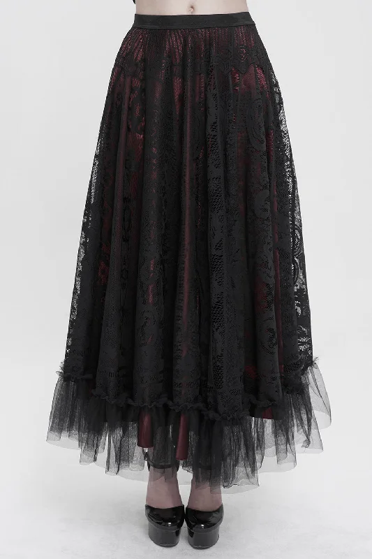 Sorrowed Scarlet Maxi Skirt vintage skirt charm