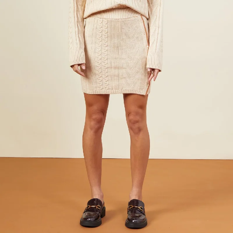 Sweater Mini Skirt elastic waist skirt