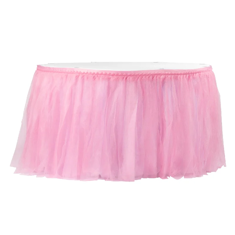 Tulle Tutu 17ft Table Skirt - Pink high slit skirt