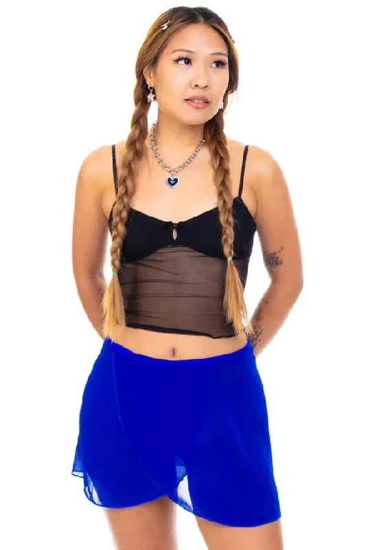 Vintage Y2K Cobalt Blue Ballet Skirt - XS/S corduroy skirt durable